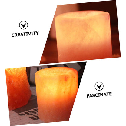 PRETYZOOM 2pcs Himalayan Salt Candle Holder for Living Room Decor Unique Candlestick for Yoga and Meditation for Housewarming and Cozy Atmospheres