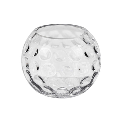6.3" Dia Handmade Sturdy Dimpled Bubble Glass Vases, Bubble Planter Terrarium, Bud Vase, Fish Bowl Hurricane, Globe Flower Vase, Hurricane Candle Holder (6.3"x5.1", Bowl)