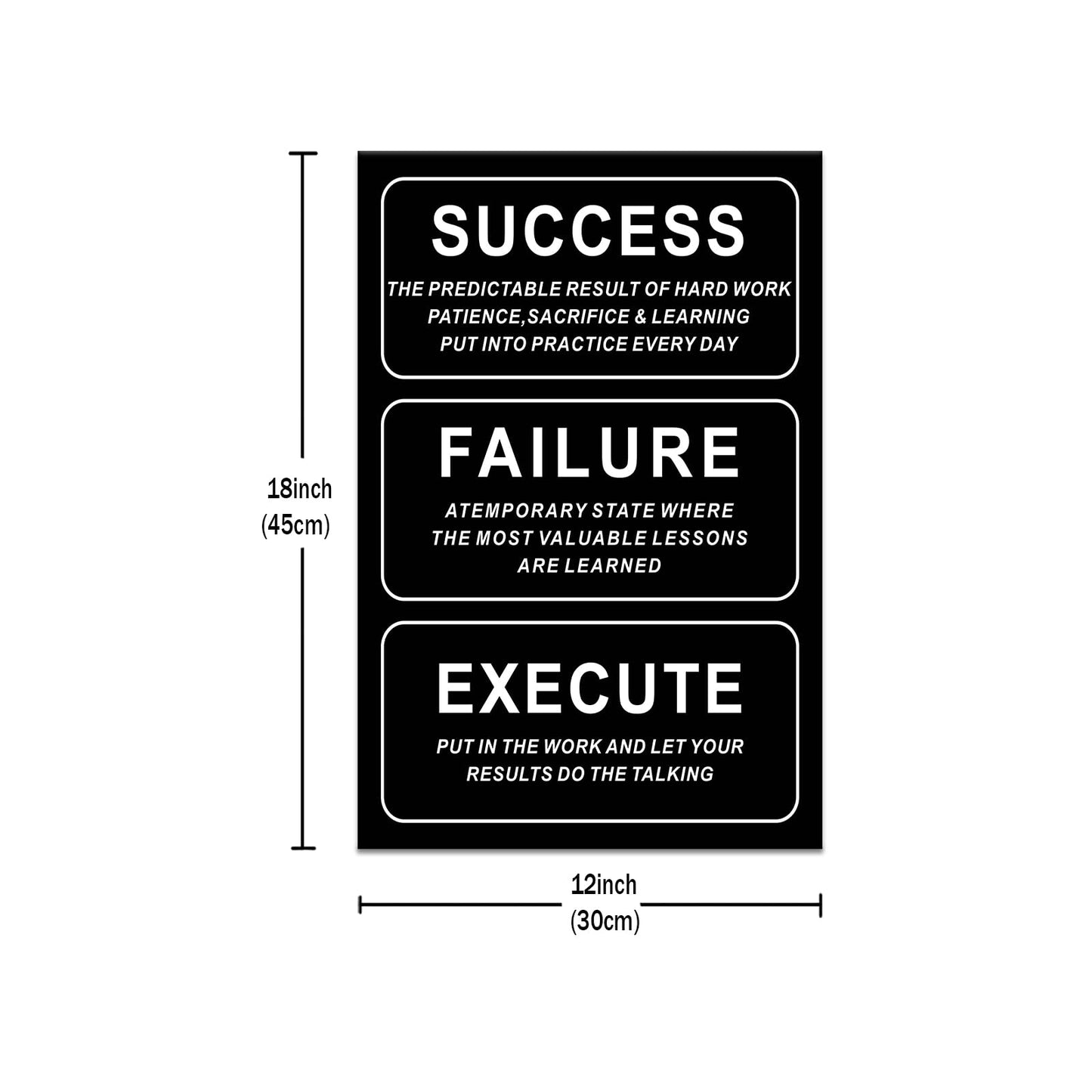 Success Motivational Wall Decor Inspirational Entrepreneurs Quotes Canvas Print Positive Affirmation Poster Painting Artwork for Modern Home Bedroom Living Room Office Ready To Hang [12''W x 18''H]