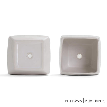 Milltown Merchants Succulent Wall Planters - Wall Vases - White Ceramic Wall Mounted Planters - Succulent Plant Pots - Hanging Vases for Living Wall (2 Pack/Contemporary/White)