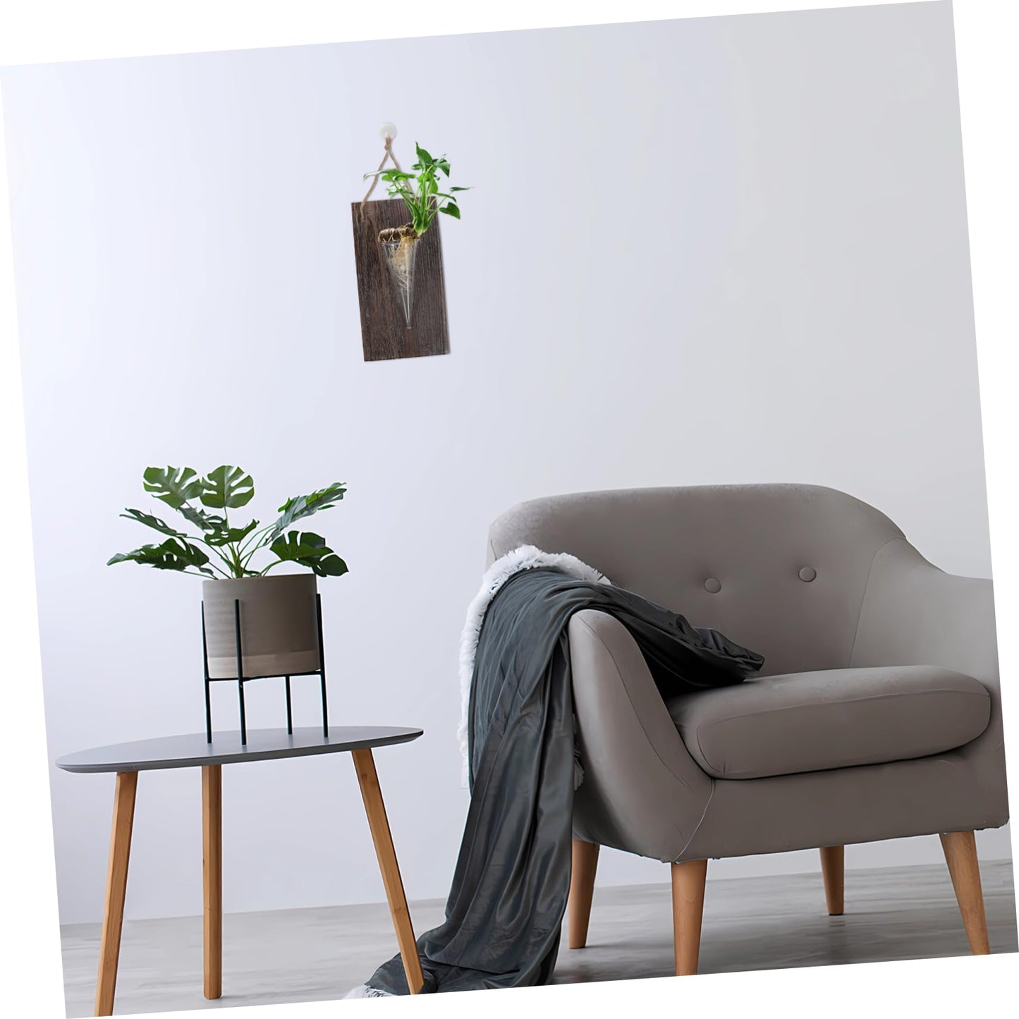 Garneck Wall Hanging Terrarium Planter Hydroponic Glass Vase Board Decorative Plant Holder for Floral Arrangements Home and Office