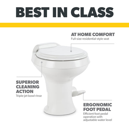 Dometic 302300071 300 Series Standard Height Toilet, White