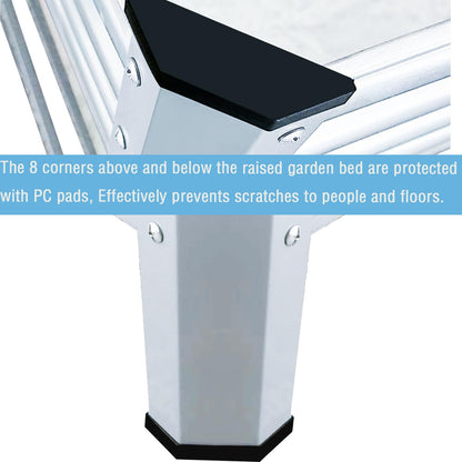 COATTOA Raised Garden Bed with Legs, Galvanized Raised Planter Box with Storage Shelf and Drainage Holes, 48×24×32 Inch Large Metal Garden Bed Kit for Balcony, Backyard, Patio Lasts for Years of Use.