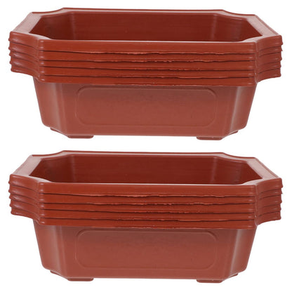 DOITOOL Rectangular Planter Bonsai Training Pot 10PCS Plastic Flower Plant Growing Pot Nursery s with Drainage Hole for Home Office Garden Balcony Decoration Orchid