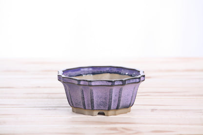Willow Bonsai Ceramics Flower Design Bonsai Pot 4.5 Inch – Elegant Ceramic Bonsai & Succulent Pot, High‑Fired Frost‑Proof Stoneware with Drainage+Wiring Holes, Handmade USA (Purple, 4.5inch)