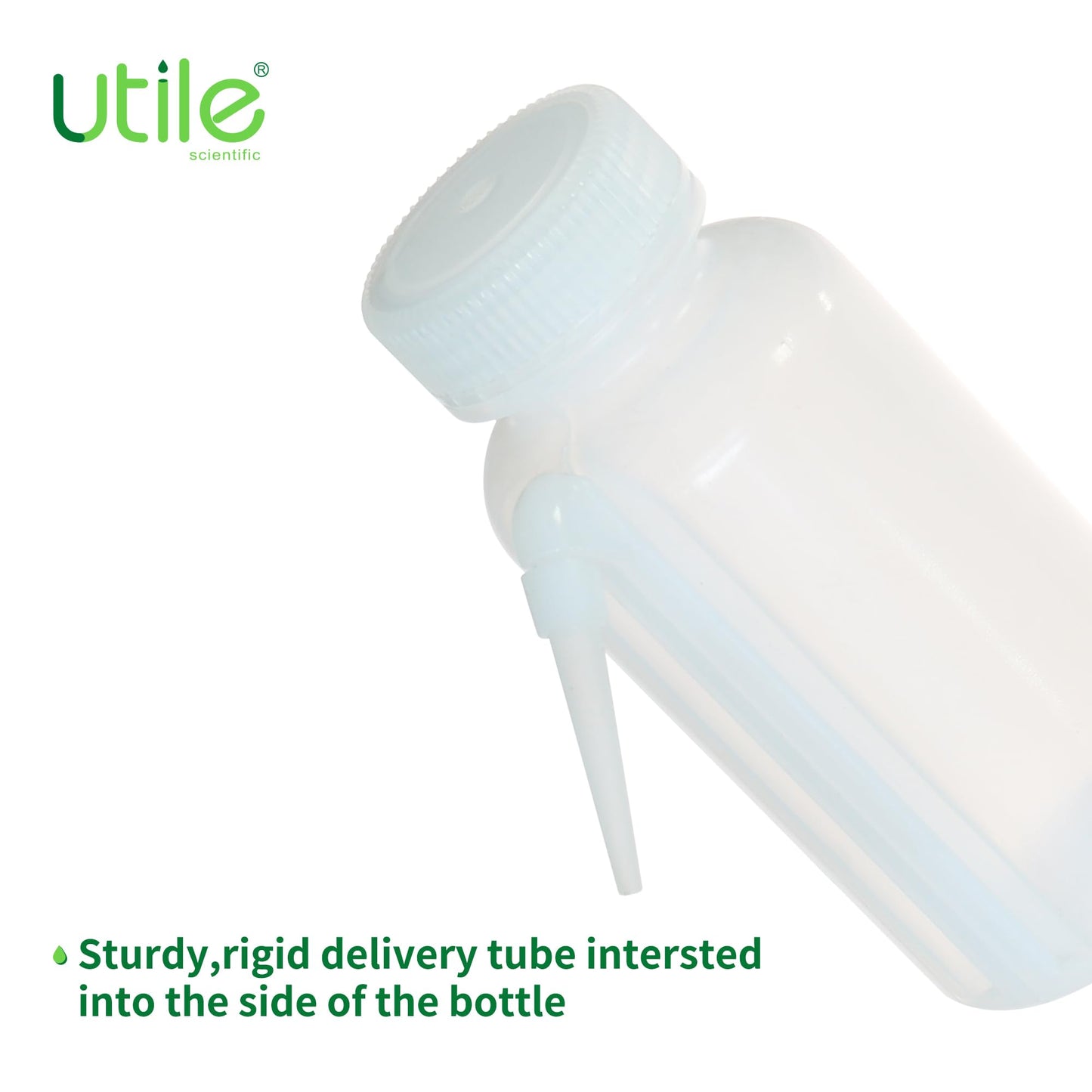 Utile 6 Pcs Wide Mouth One-piece Wash Bottle with Integrally Molded Bottle, 6pcs of Vol.250ml Wash Bottle, LDPE Material, 5511.6252.6