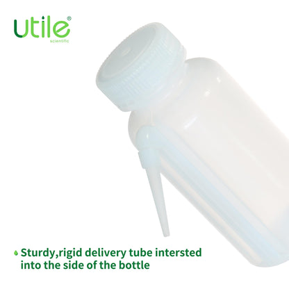 Utile 6 Pcs Wide Mouth One-piece Wash Bottle with Integrally Molded Bottle, 6pcs of Vol.250ml Wash Bottle, LDPE Material, 5511.6252.6