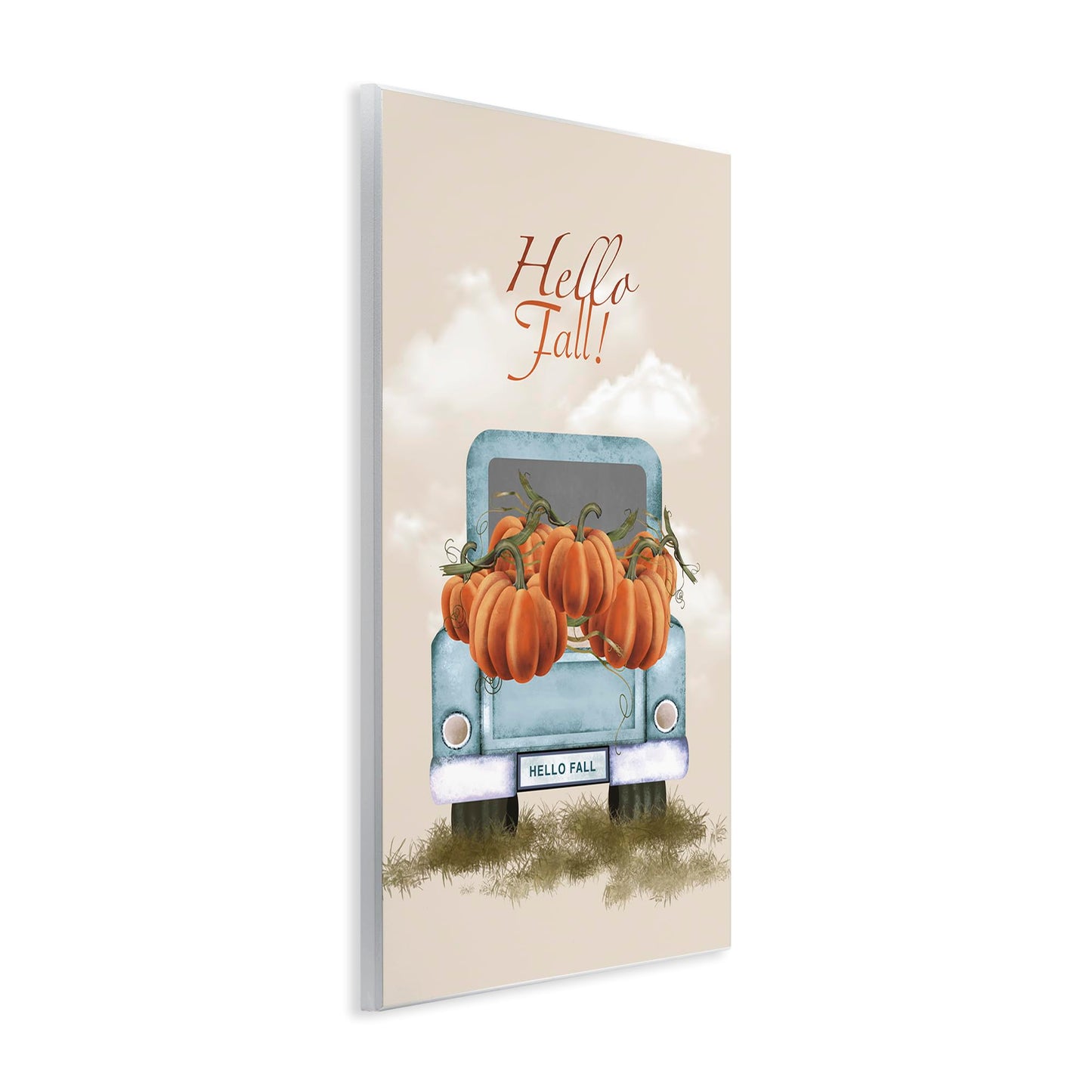 Stupell Industries 'Hello Fall Seasonal Autumn Pumpkins', Wall Plaque Art, 10 x 15 Inches, Easy to Hang and Sturdy, Made in USA, by Andrea Jasid Grassi