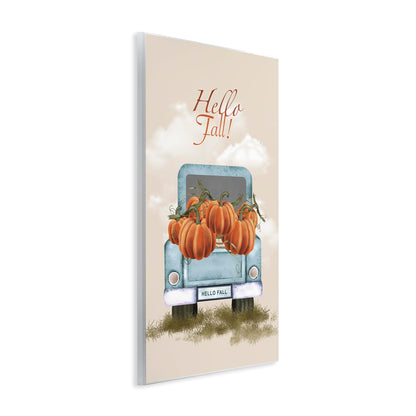 Stupell Industries 'Hello Fall Seasonal Autumn Pumpkins', Wall Plaque Art, 10 x 15 Inches, Easy to Hang and Sturdy, Made in USA, by Andrea Jasid Grassi