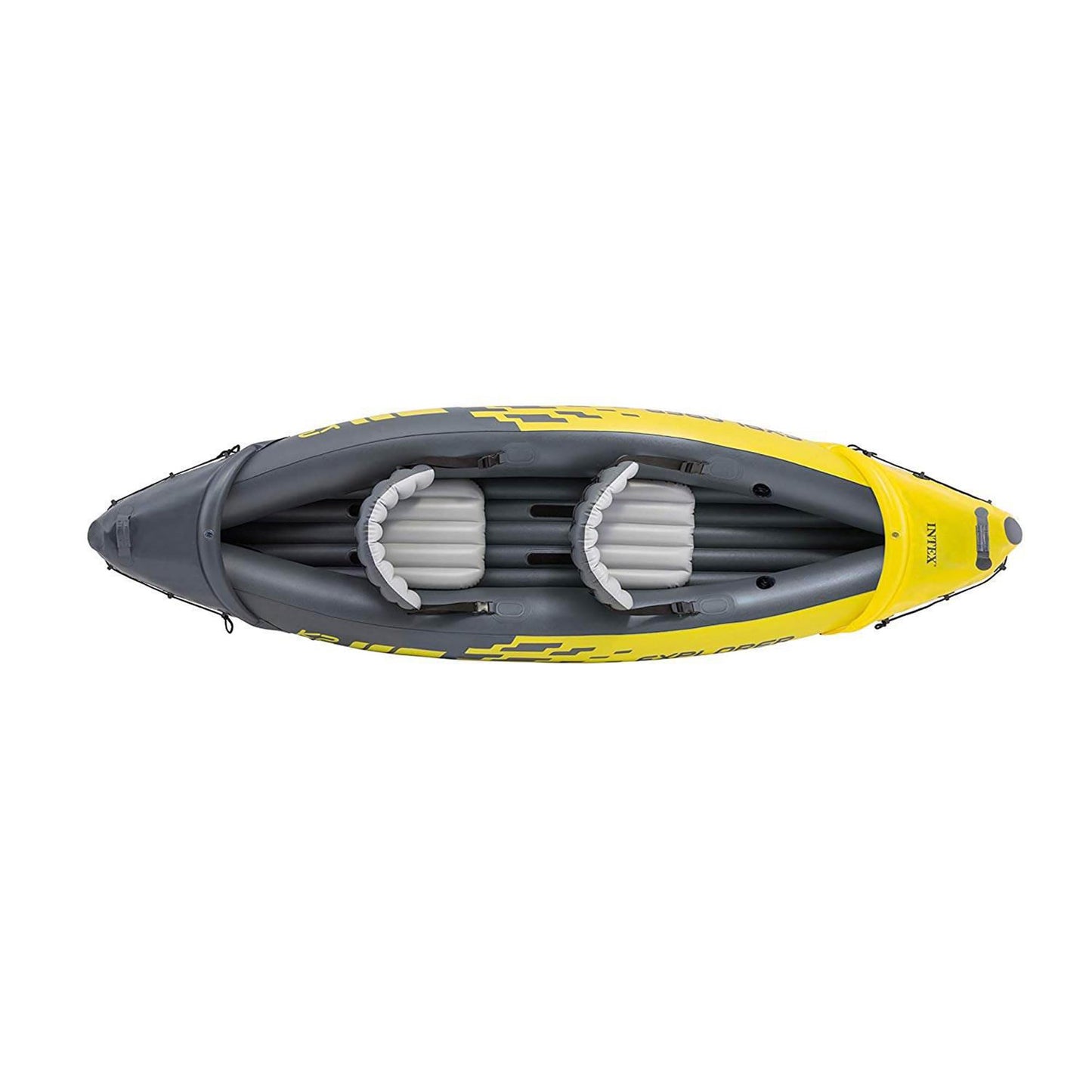 Intex 2-Person Inflatable Kayak Set w/ Pump, Aluminum Oars, Adjustable Seats, Explorer K2 - Tandem Blow-up Raft for Adults, Great for Lakes or Rivers