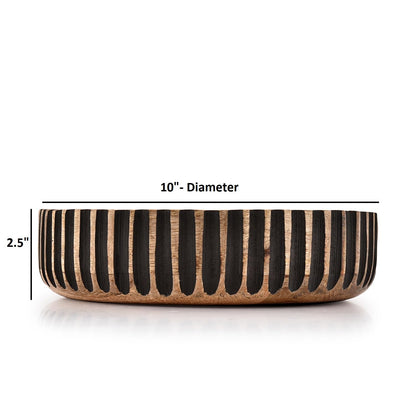 Mahasu Decorative Bowl MANGO WOOD Decorative Bowls for Home Decor - Organic Modern Home Decor Bowl Key Bowl, Candy Bowl, Smudge Bowl (10" X 10" X 2.5'')