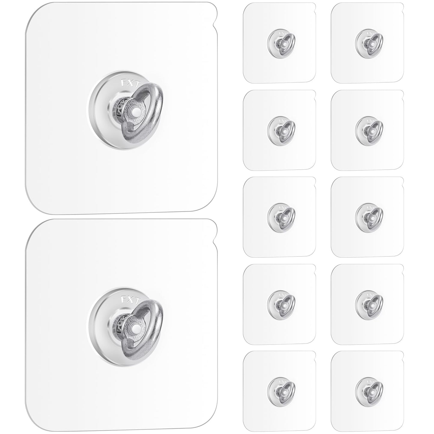 Beeveer 12 Pcs Heavy Duty Adhesive Ceiling Hooks Ceiling Wall Hooks Hangers Without Nails Practical Stainless Steel Waterproof for Indoor Outdoor Home Office Kitchen Hanging Plant