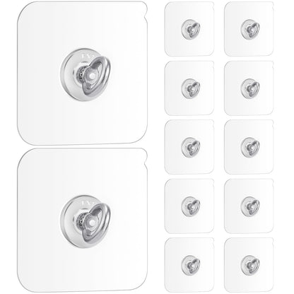 Beeveer 12 Pcs Heavy Duty Adhesive Ceiling Hooks Ceiling Wall Hooks Hangers Without Nails Practical Stainless Steel Waterproof for Indoor Outdoor Home Office Kitchen Hanging Plant