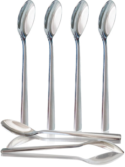 NobleEgg Egg Spoons for Soft Boiled Eggs, Coffee, Desserts | 18/8 Stainless Steel | 5.5 inches | Set of 6
