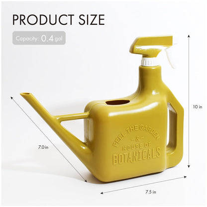 PETAL & FLOW Spray Sprinkler 2-in-1 Watering Can & Plant Mister Spray Bottle for Indoor & Outdoor Plants, 0.4 Gal (1.6L) (Olive)