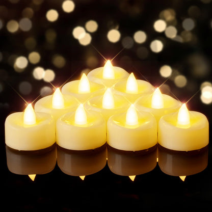 BEICHI Flameless Candles, 12/24/50/100/150 Pack Tea Lights Battery Operated, No Flickering Votive Candles LED Tea Lights for Halloween Christmas Wedding Home (50 Pack, Ivory Shell)