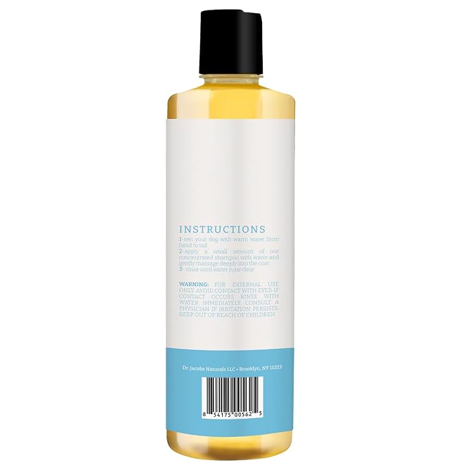 Dr. Jacobs Naturals Castile Pet Shampoo - Gentle Cat & Dog Wash with Pure Castile Soap - Plant-Based Dog Shampoo with Olive Oil, Coconut Oil, Shea Butter, Aloe Vera, Vitamin E - Ocean Breeze
