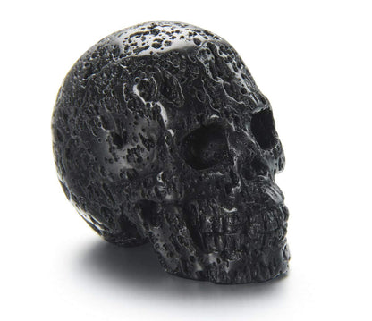 Skullis 2.0" Hot Lava Stone Crystal Skull, Hand Carved Gemstone Fine Art Sculpture, Reiki Healing Stone Statue.