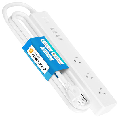 meross Smart Plug Power Strip, WiFi Flat Outlet 15A Compatible with Apple HomeKit, Siri, Alexa, Google Assistant & SmartThings, with 4 AC Outlets & 4 USB Ports, 6 Feet Surge Protector Extender