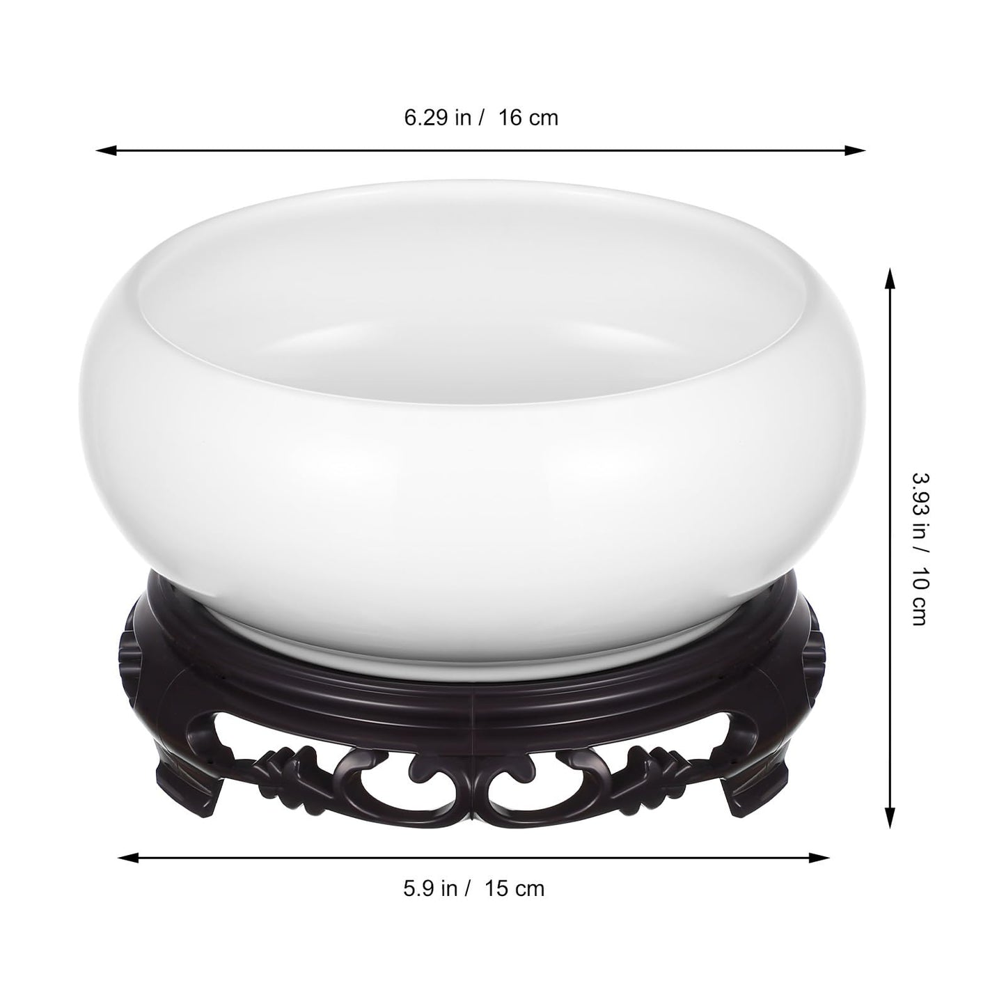 INOOMP 6.29 Inch Porcelain Hydroponic Planter Pot with Stable Base Ceramic Flower Pot for Indoor Outdoor Lotus Bowl Water Lily Plant Decoration