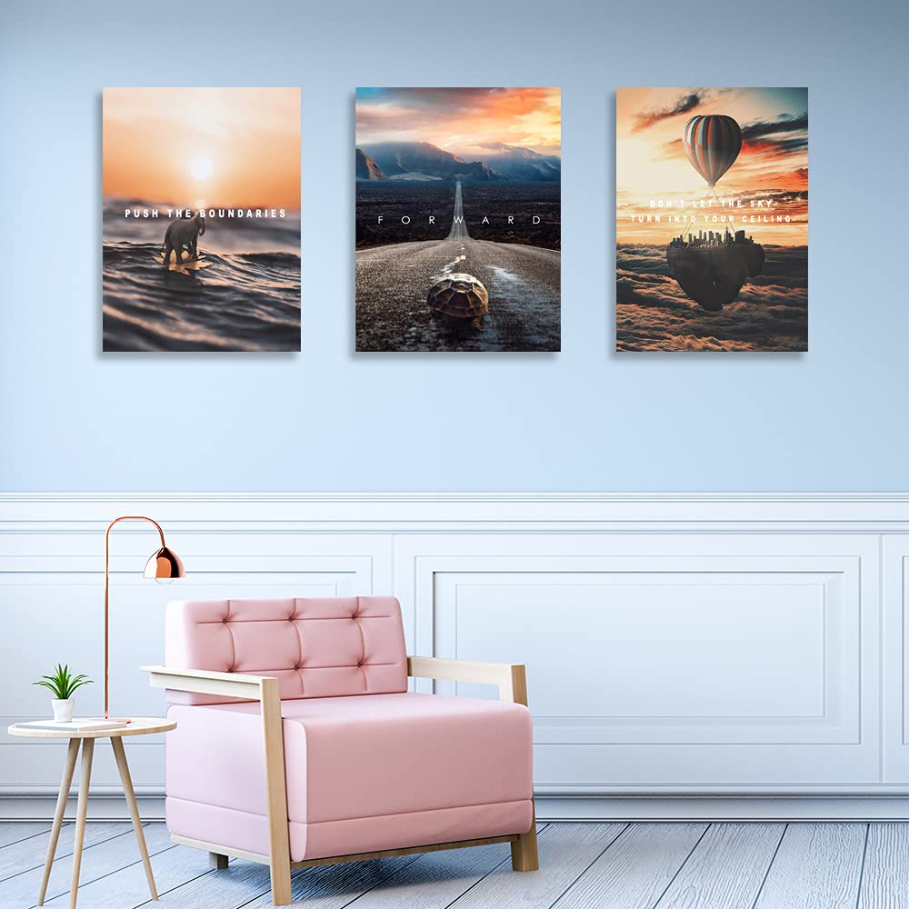 Halioyo Motivational Posters Canvas Painting Inspirational Wall Art Entrepreneur Quote Office Wall Decor Picture Artwork for Living Room Bedroom Home Decoration,12inch x16inch x3pieces