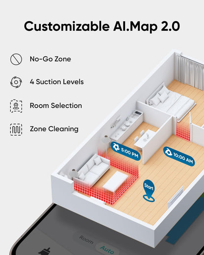eufy Like-New RoboVac G30 Verge, Robot Vacuum with Home Mapping, 2000Pa Suction, Wi-Fi, Boundary Strips, for Carpets and Hard Floors (Renewed)