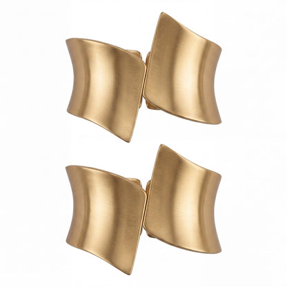 2 Pack Decorative Gold Metal Curtain Tie Backs Window Drapery Wire Drawing Spring Clip Holdbacks for Home Office