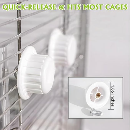 BNOSDM Bird Feeder for Cage with Stainless Steel Food & Water Bowl Acrylic Parakeet Seed Dishes with Anti-Slip Perch Stand for Parrot, Cockatiel, Lovebird, Canary, Finch,Conure,Cockatoo, Pigeon