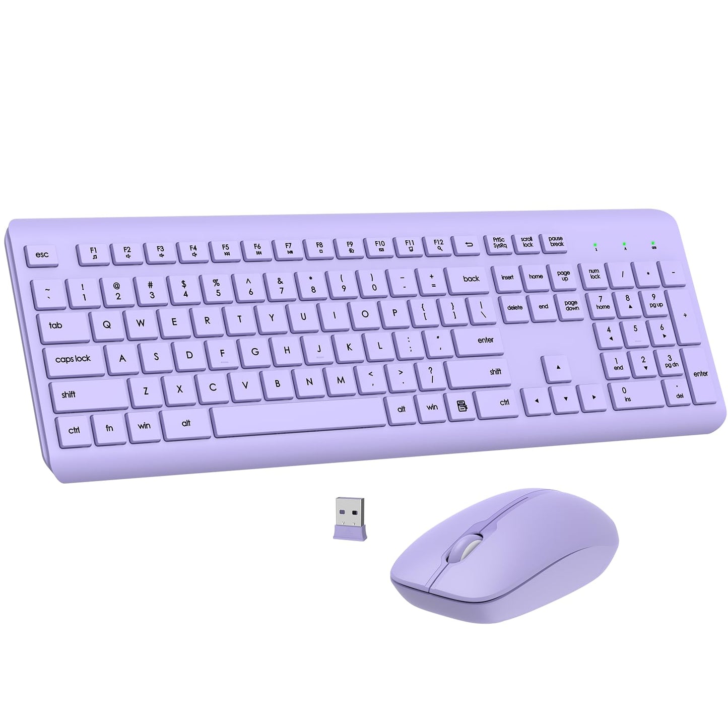 Wireless Keyboard and Mouse Combo, Full Size Silent Ergonomic Keyboard and Mouse, Long Battery Life, Optical Mouse, 2.4G Lag-Free Cordless Mice Keyboard for Computer, Mac, Laptop, PC, Windows