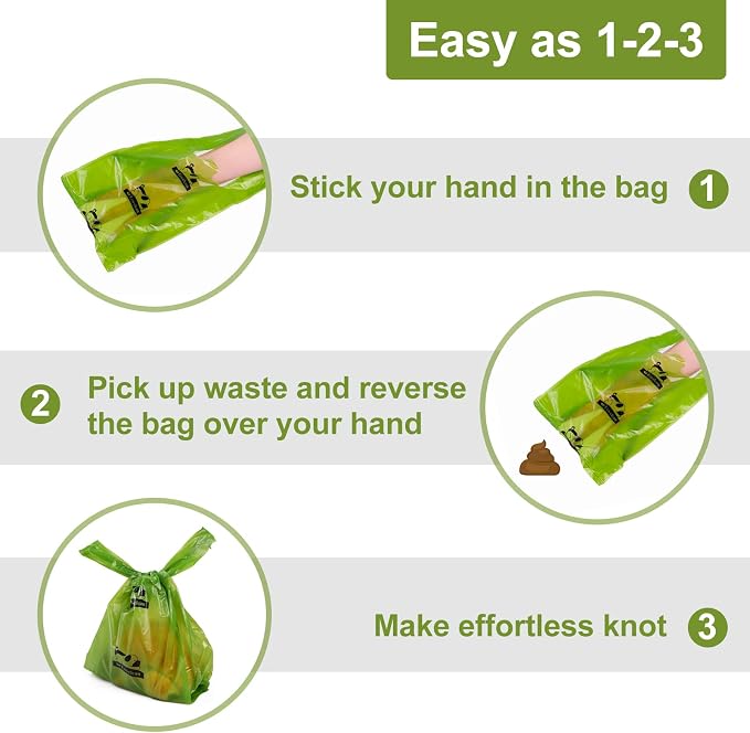 ECO-CLEAN Poop Bags, 500 Count Dog Waste Bags with Handle, Unscented, Leak-Proof, Earth-Friendly (Not on Rolls)