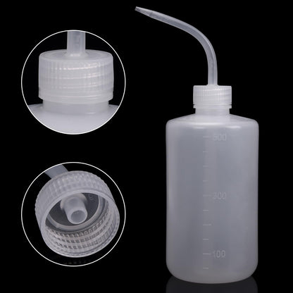 DEPEPE 6pcs 500ml Plastic Safety Wash Bottles - Lab Squeeze LDPE Squirt Tattoo Bottle With Narrow Mouth and Scale Labels (17oz x 6)