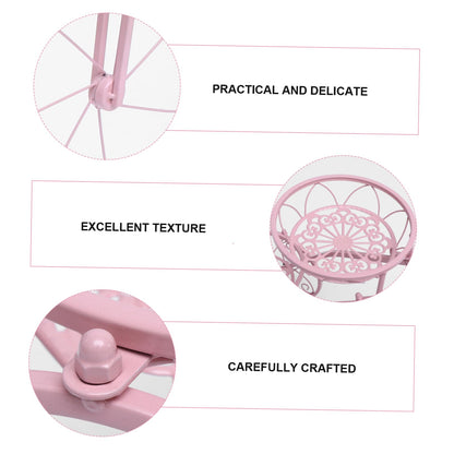 BCOATH Bicycle Plant Stand Multi-layer Flowerpot Rack Creative Iron Display for Balcony and Garden Durable and Unique Flower Holder Pink Color