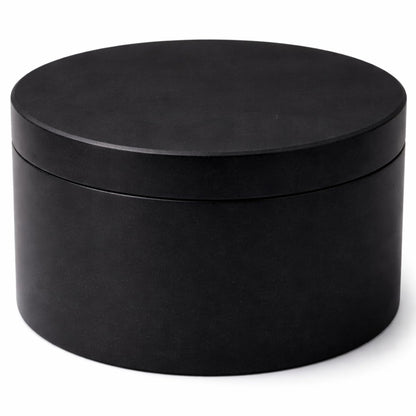 KC KULLICRAFT Unique Salt and Pepper Box Elegant Round Marble Black Salt Box With Lid For Salt, Spice and Herbs Storage. Perfect Container To Store (3.5 X 3.5 X 2 INCH)
