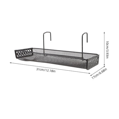 JHKNNK Black Metal Indoor Hanging Plant Stand Hooks Flower Rack Balcony Garden Patio Railing Shelf