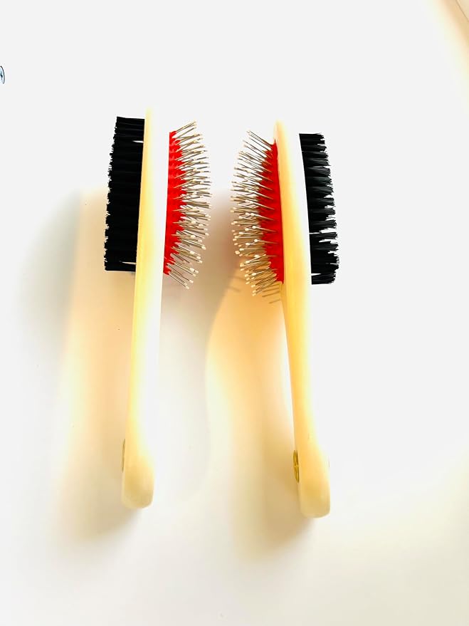Double-Sided Pet Grooming Brush, Bamboo, for Dogs and Cats | Soft Bristles and Firm Pins, All Coat Types