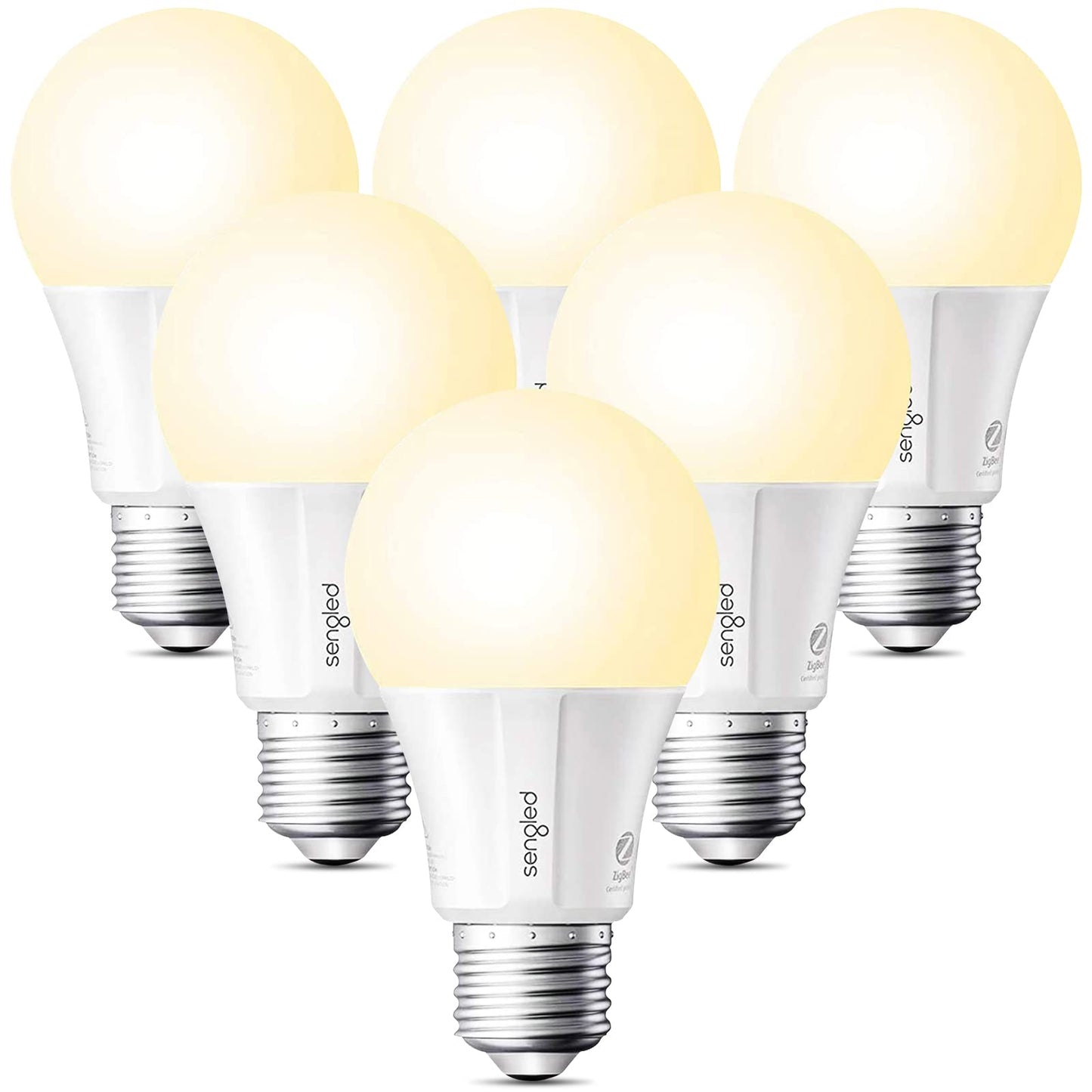 Sengled Smart Light Bulbs, Zigbee Hub Required, Works with Alexa and SmartThings, Voice Control with Google Home and Echo with built-in Hub, Soft White 60W Equivalent A19 Dimmable Smart Bulbs, 4-Pack