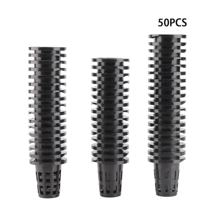 GBSCLOVER 50Pcs Net Pots for Hydroponics, Stable Hydroponic Pots, Practical Plant Basket Easy Use for Hydroponic Vegetables and Soilless Cultivation, 1.7x1.2x1.8x1.0in