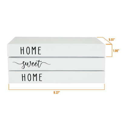 White Decorative Faux Books for Farmhouse & Living Room Decor - Coffee Table & Shelf Accent, Home Sweet Home