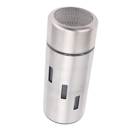 Focket Salt Shaker, 304 Stainless Steel Rust Proof Multifunctional Condiment Shaker, Seasoning with Airtight Lid for Kitchen Cooking Grilling Picnic (Mesh Holes)