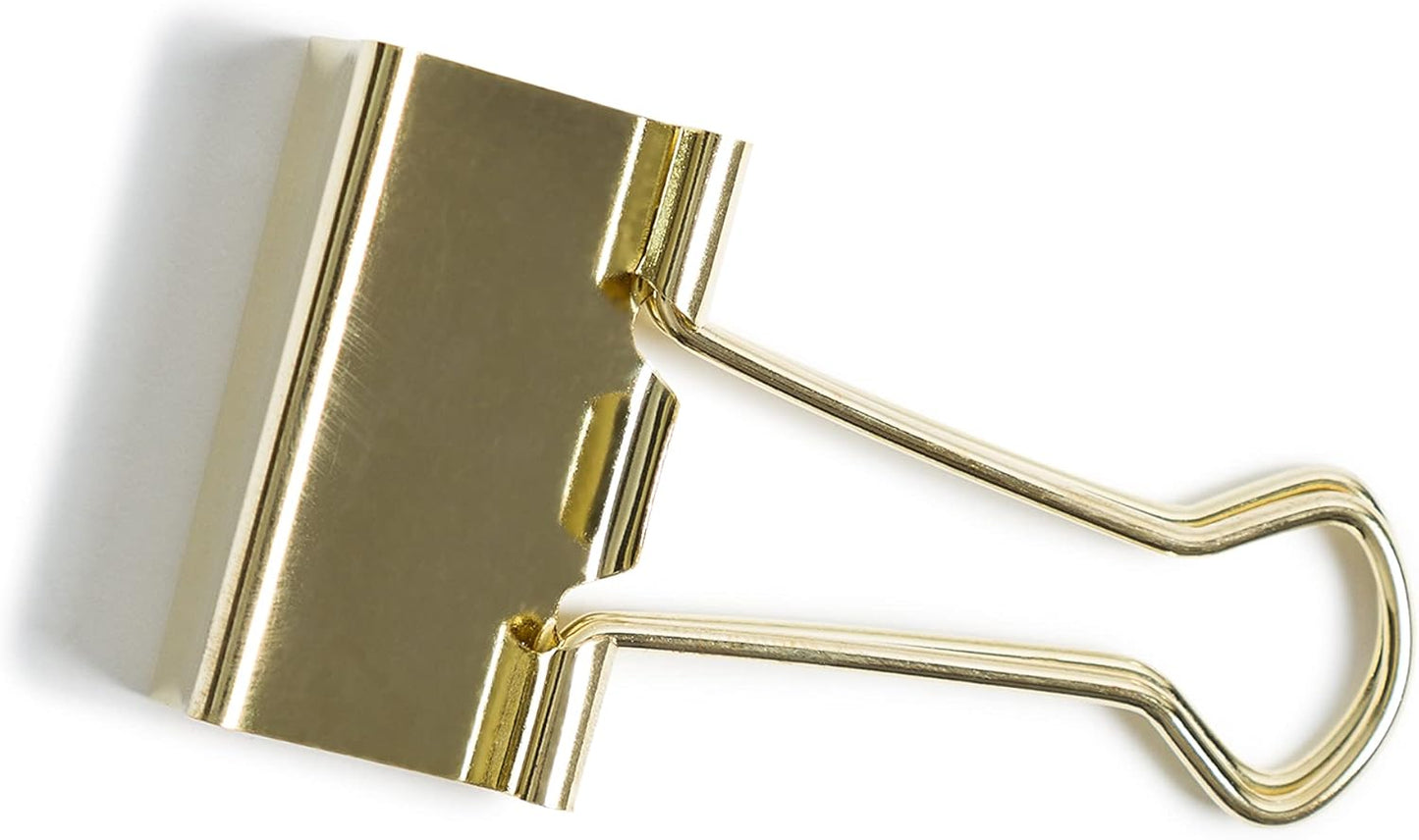 U Brands Binder Clips, Medium (32mm), Gold, 72 Count