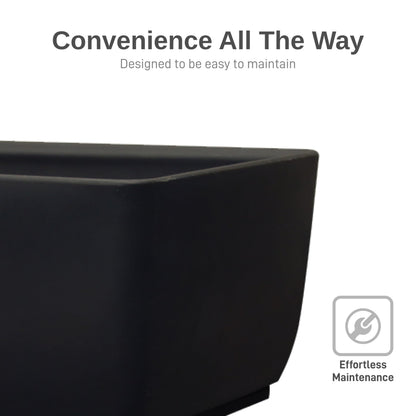 RTS Home Accents 36" x 15" Rectangular Garden Planter with Wrought Iron Stand for Indoor or Outdoor Gardening, Black - Durable, Stylish, and Weather-Resistant Planter for Modern Garden Spaces