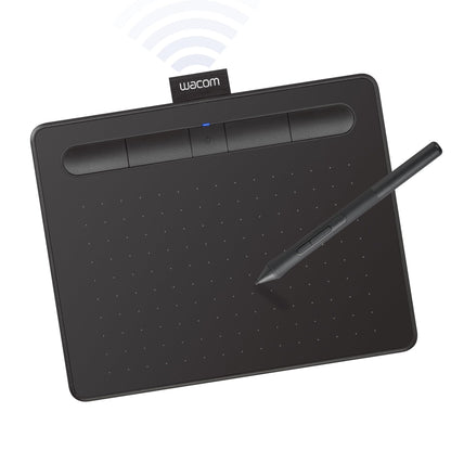 Wacom Intuos Small Bluetooth Graphics Drawing Tablet, 4 Customizable ExpressKeys, Portable for Teachers, Students and Creators, Compatible with Chromebook Mac OS Android and Windows - Black