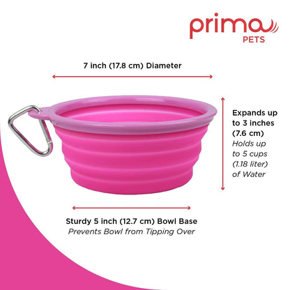 Sale Collapsible Silicone Water Travel Bowl with Clip for Dog and Cat, Portable and Durable Pop-up Feeder for Convenient On-The-go Feeding Size: Large (5 Cups) Grey