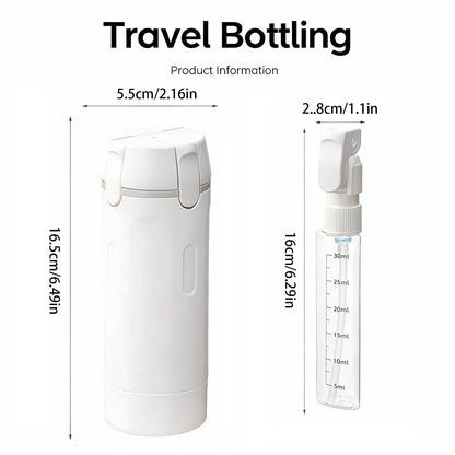 4 in 1 Travel Dispenser Bottle,4 Pack 30ML Travel Bottles for Toiletries, Leak Proof Travel Size Containers (White, OneSize)