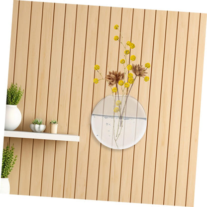Cabilock 2pcs Wall-Mounted Glass Hydroponics Vases Cool Plant Terrariums for Home Office Decor Glass Flower Pots Root Display Vases