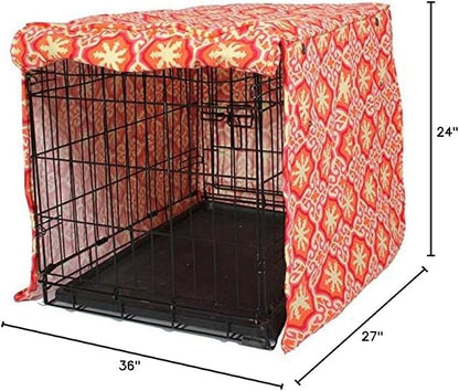 Molly Mutt Papillon Dog Crate Cover, 100% Cotton Canvas Cover with 2 Roll-Up Panels, Ideal for Dog or Cat Crate, Durable, Washable, and Free of Harmful Chemicals, 36" x 24" x 27"