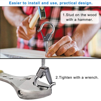 BeneLabel Wall Mount Ceiling Hooks with Safety Buckle - Plant Hanger Hooks - Outdoor Hanging Brackets for Hanging Plants, Lights, Wind Chimes & More - Rust Proof and Wind Proof