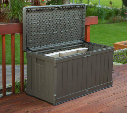 Lifetime 60089 Deck Storage Box, 116 gallon, brown