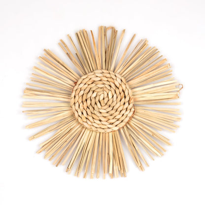 Craft County Hanging Wicker Wall Decoration – Add to Any Bedroom, Living, Sunroom – Available in Basket or Sun Pattern