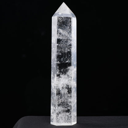 Runyangshi Large Natural Clear Quartz Chakra Crystal Tower - 7"-7.8"(18-20cm) Hexagonal Healing Crystal Obelisk for Energy Healing, Meditation, Home Decor,